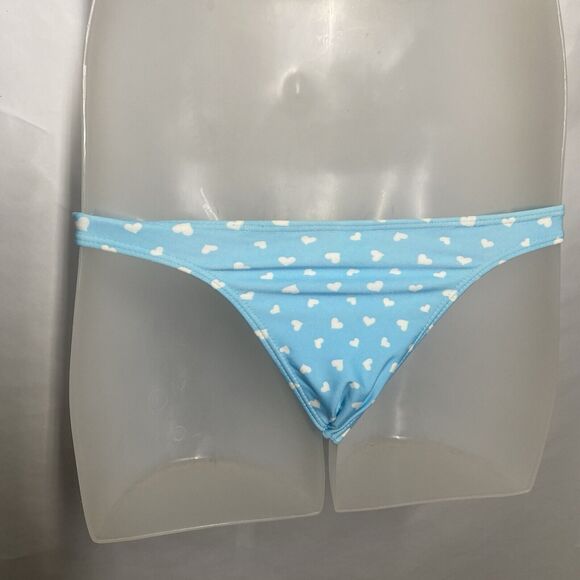 Agua Doce Bikini Brazilian 2-pc Women S Blue White Hearts Pink Bow Pleats Cheeky - Picture 9 of 12